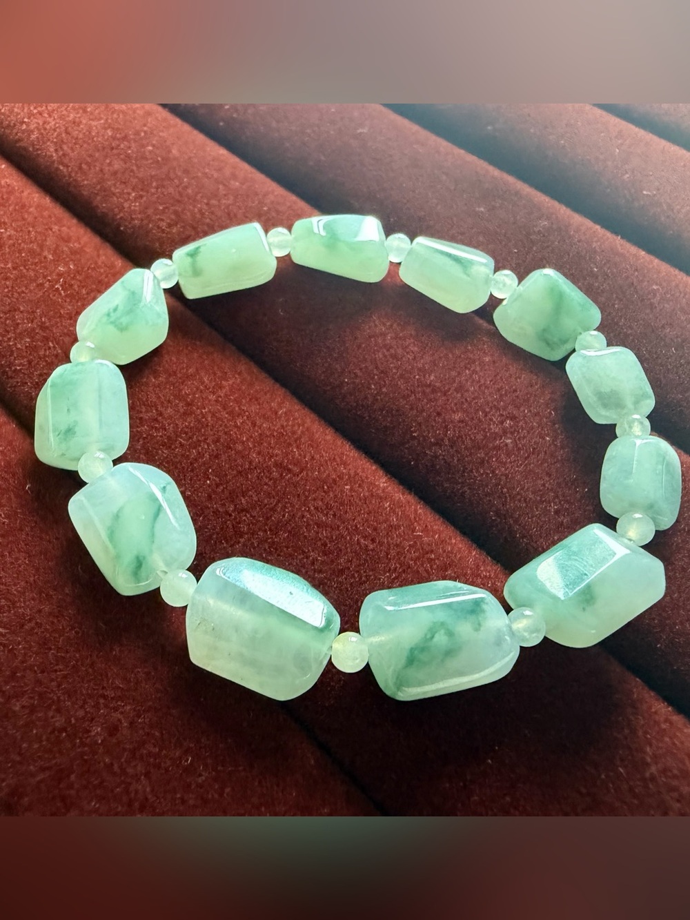 Natural Burmese Grade A Jade Bracelet – Icy Floating Green Freeform Beads